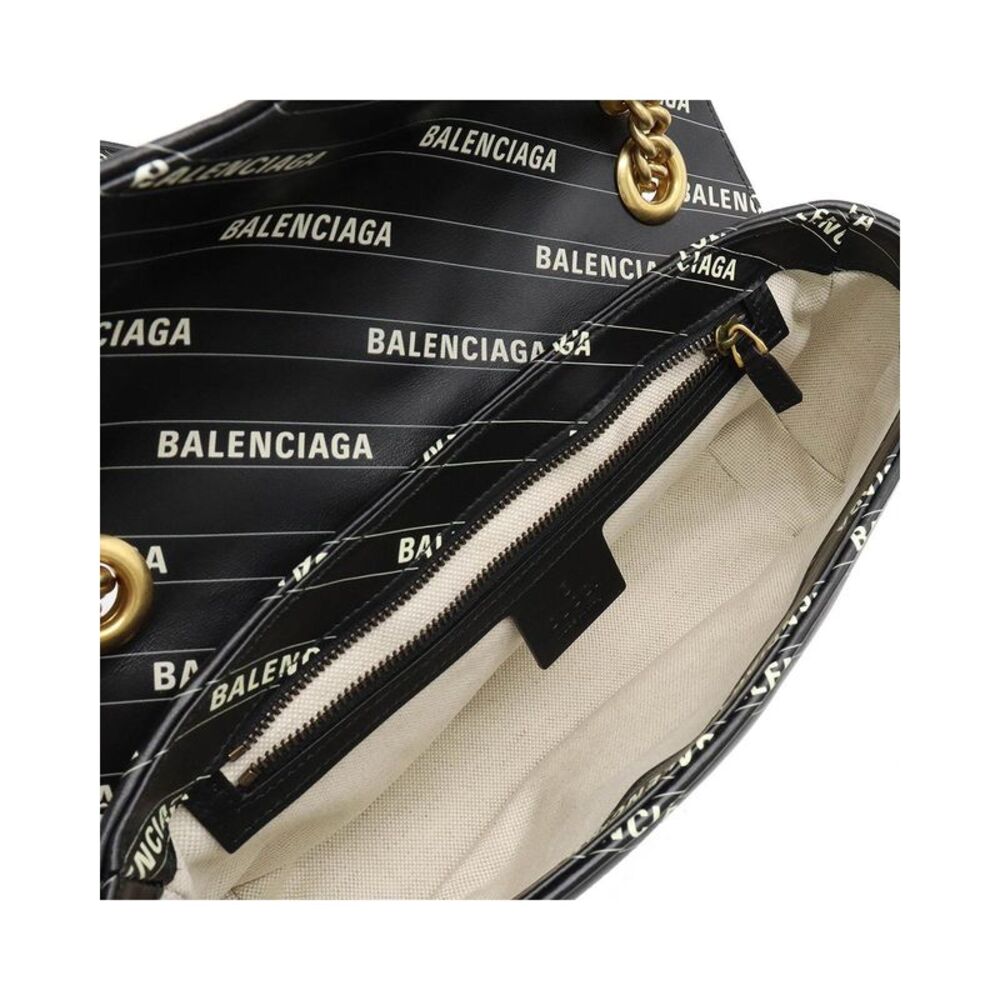 Pre Loved Tiffany & Co Balenciaga Hourglass XS Chain Bag Black Leather Crossbody - Picture 5 of 8